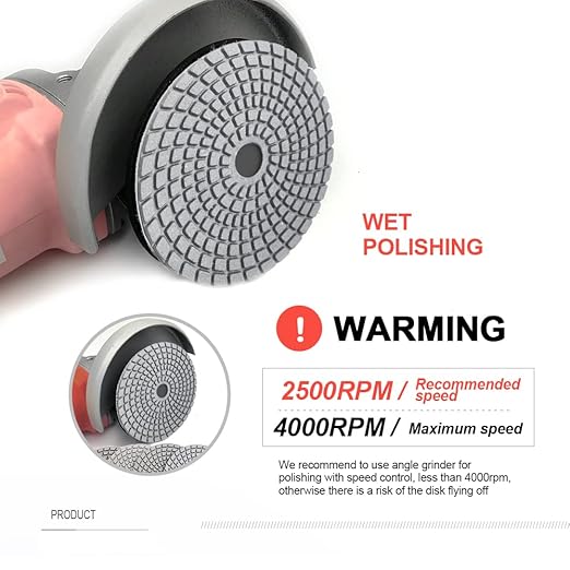 SHDIATOOL 8Pcs 4 Inch Diamond Wet Polishing Pads with White Bond Grit 3000 for Marble Granite Stone