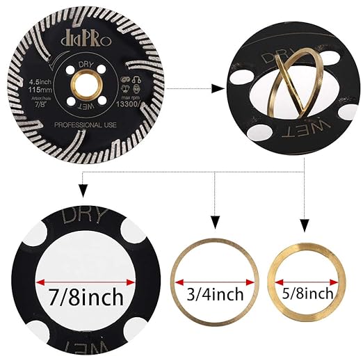 4.5" Diamond Granite Blade for Cutting and and Grinding Granite Marble Porcelain Tile