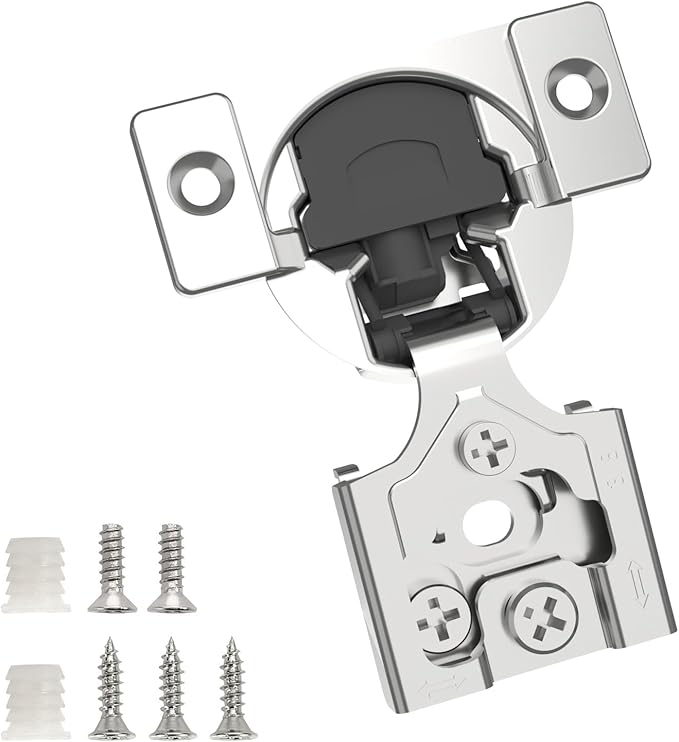 Chibery 8 Pack 3/8" Overlay 3D Soft Close Concealed Hinge for Face Frame Door, Satin Nickel, Hidden 105 Open Angle Stainless Steel Hinge for Kitchen Cabinet Door