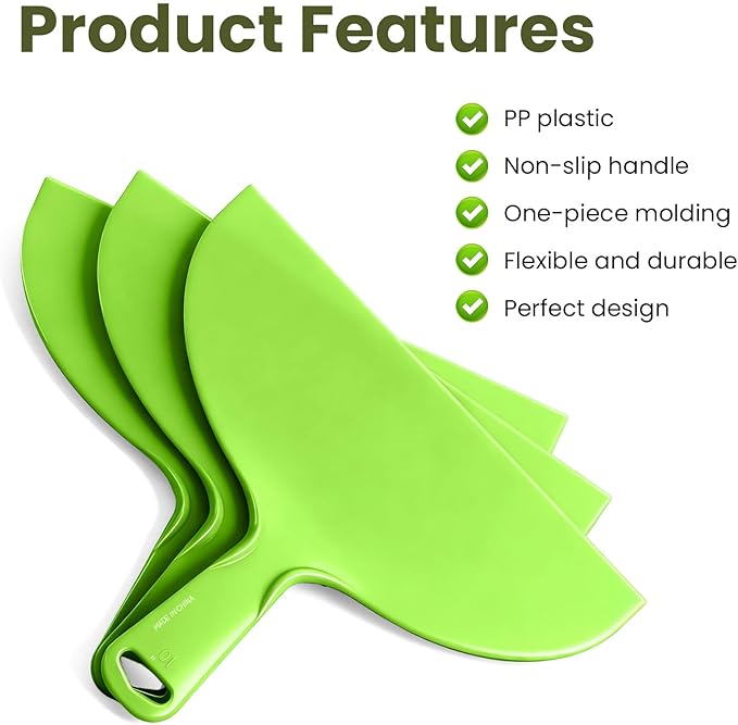Plastic Putty Knife Scraper 10 Inch, Plastic Flexible Putty Knives, Flexible Disposable Spreader Knife for Drywall Taping and Wall Painting, Green 3PCS