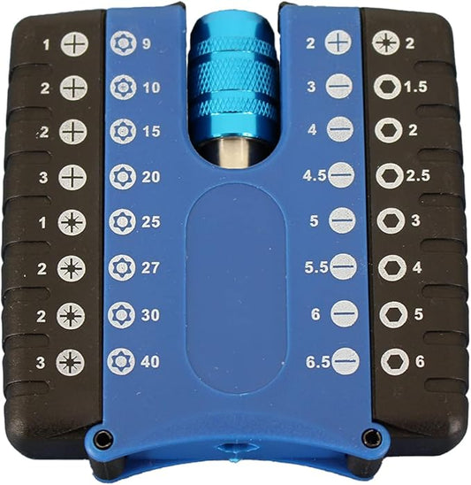 33 pc Impact Ready Security Screwdriver Bit Set Kit with One Quick Release Chuck