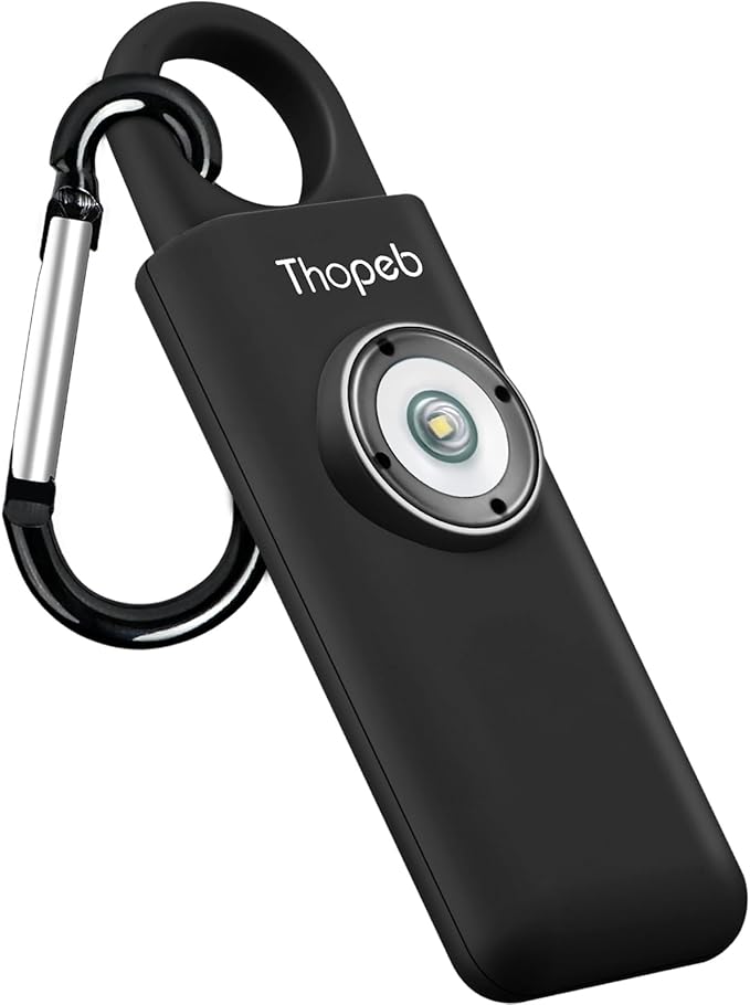 Thopeb?밫he Original Personal Safety Alarm for Women Self Defense ??Elders & Kids Self Defense Keychain Siren ??135dB Loud Siren Bird Sound ??Cute Key Chains Protection (Charcoal)