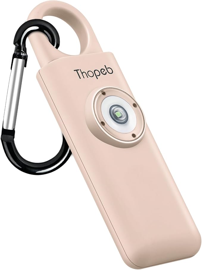 Thopeb?밫he Original Personal Safety Alarm for Women Self Defense ??Elders & Kids Self Defense Keychain Siren ??135dB Loud Siren Bird Sound ??Cute Key Chains Protection (Metallic Rose)