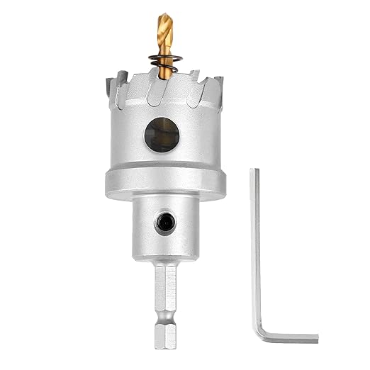 36mm / 1.4 inch Carbide Hole Saw, Hex Shank, 2 Flute, Metal, Stainless Steel, Aluminum, Alloy Steel, Iron (1 Piece)