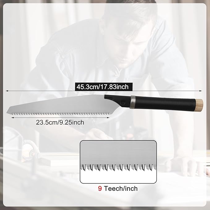 Japanese Pull Saw, 10 Inch Hand Saw with Detachable Blade for Woodworking & Gardening (17TPI)