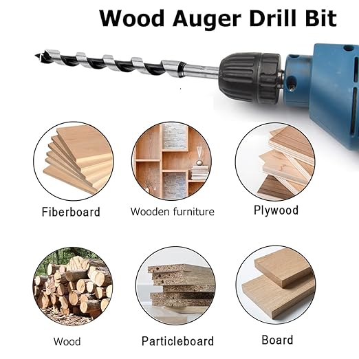 SagaSave 30 * 230mm Wood Auger Drill Bit, Ship Auger Long Drill Bit for Soft and Hard Wood, Plastic, Drywall and Composite Materials, 1Pcs