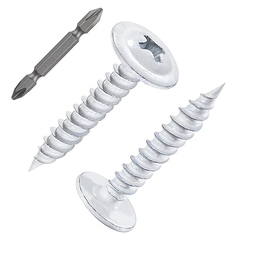 Wensilon(300 pcs)#8횞3/4" Phillips Truss Head Wood Screws White Iron Quick Metal Self Tapping