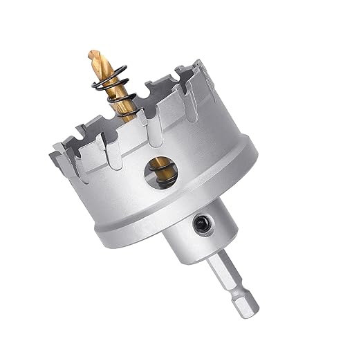 55mm / 2.16 inch Carbide Hole Saw - Hex Shank, Cuts Stainless Steel, Sheet Metal, Thick Metal and Iron