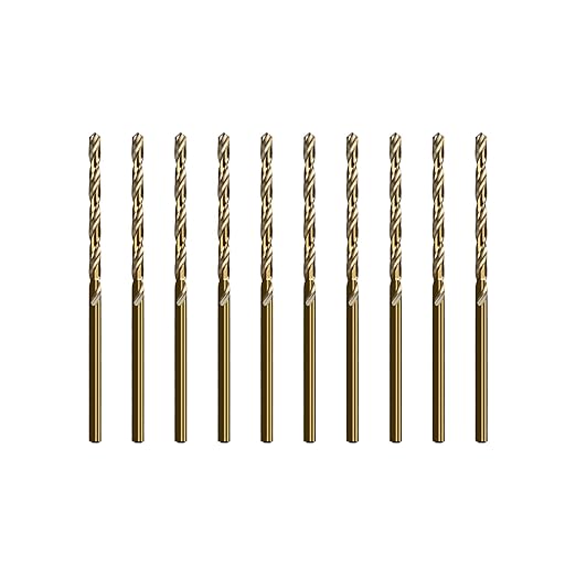 SALI Cobalt Drill Bit Set, 10Pcs 7/64" M35 High Speed Steel Jobber Length Drill Bit Kit for Hardened Metal, Stainless Steel, Cast Iron, Wood and Plastic, with Index Storage Case