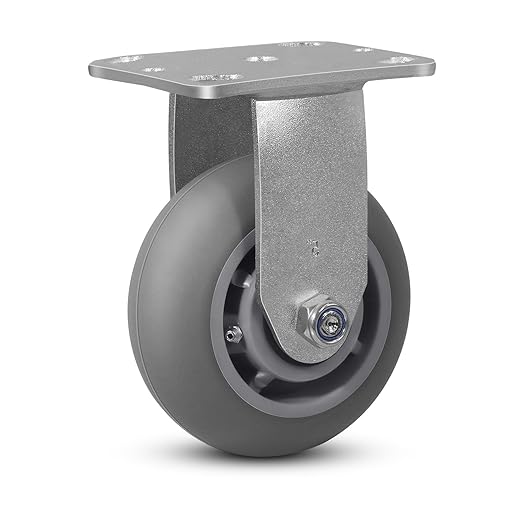 5" x 2" Thermoplastic Rubber Wheels (Crown Tread)-Heavy Duty Casters- 400 Lbs Per Casters- No Noise Plate Caster for Furniture Platform Trucks Workbench (1 Pack Rigid)