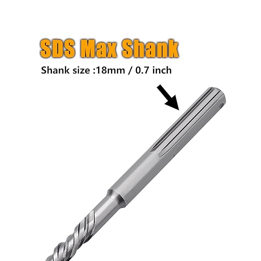 5/8 inch x 31.5 inch SDS Max Rotary Hammer Drill Bit, Carbide Tipped Concrete Drill Bits for Concrete, Brick, Cement and Stone, inch Length (5/8 in x 31.5 in)