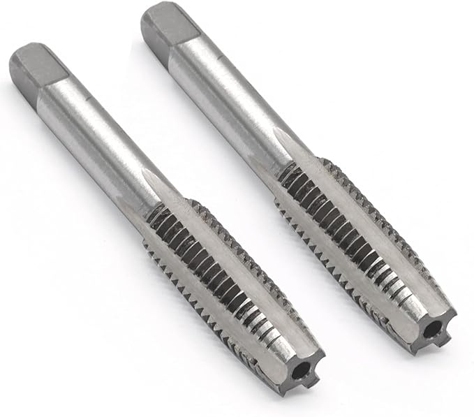 Qjaiune 2pcs M8x1.25 Tap, M8 Metric Thread Right Hand Tapping Tool, HSS Thread Milling Taps (M8 x 1.25, 1 Pair)