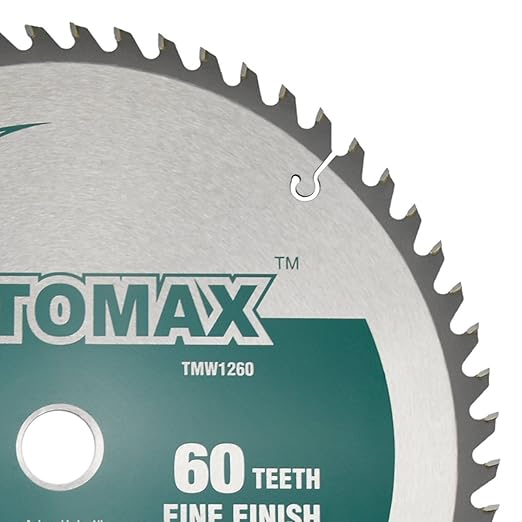 TOMAX 12 Inch 60 Tooth ATB Fine Finish General Purpose Woodworking Saw Blade