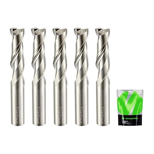 1/4 Spiral Upcut Router Bit, 1/4 CNC Router Bits, Up Cut Spiral Router Bits 1/4 Shank,Solid Carbide Router Bits 1/4, CNC Upcut Bit 1/4, Ideal for Wood Inlay, Plunge Plastic 5PCS