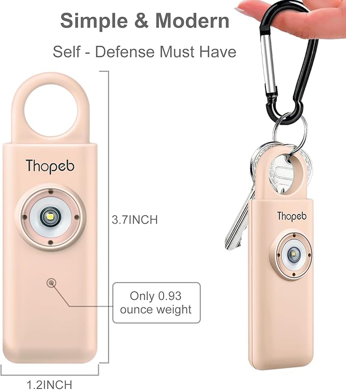 Thopeb?밫he Original Personal Safety Alarm for Women Self Defense ??Elders & Kids Self Defense Keychain Siren ??135dB Loud Siren Bird Sound ??Cute Key Chains Protection (Metallic Rose)