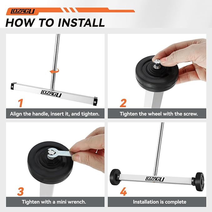 17" Rolling Magnetic Sweeper with Wheels with Wheels, 8.8 Lbs Pull Force with Telescoping Holder