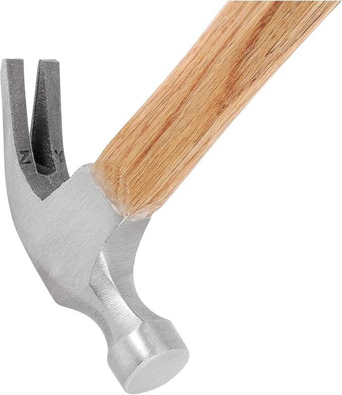 4 PCS 16 OZ Rip Claw Hammer, 12 Inches Long Wood Handle Claw Hammer, Steel Hammer Head and Shock Reduction Handle Framing Hammer for Woodworking, Pulling Nails