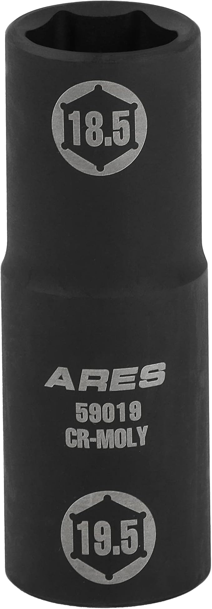 ARES 59019-1/2-inch Drive 18.5x19.5mm Half Size Lug Nut Flip Socket - Impact Grade Chrome-Moly Steel ??Remove Warped, Damaged, and Bloated Chrome Capped Lug Nuts