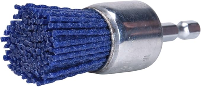 Century Drill & Tool 77203 1" Fine Nylon End Brush, 150 Grit, 1/4" Quick Change Shank, 4,500 RPM - Nylon Bristles for Metal, Wood, Plastic, Masonry
