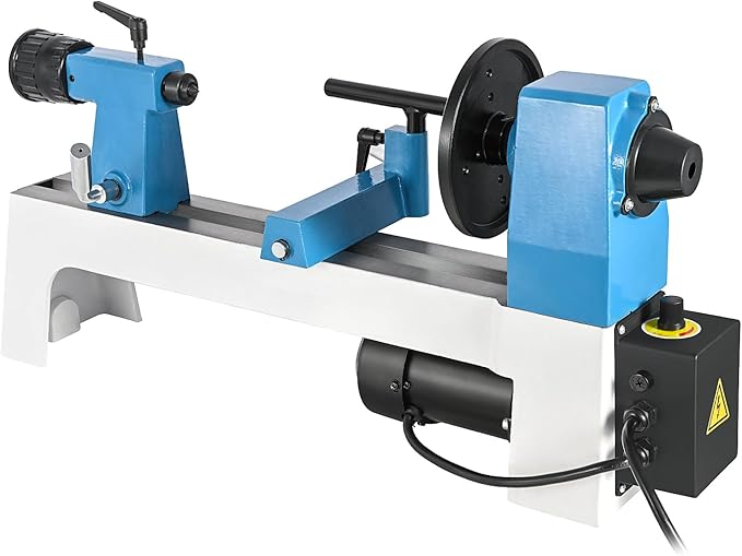 Mini Benchtop Wood Lathe, 8" x 12" Small Wood Lathe Machine 1/3 HP Infinitely Variable Speed 750-3200 RPM with Wood Turning Lathe Tools Kits Professional for DIY Woodworking