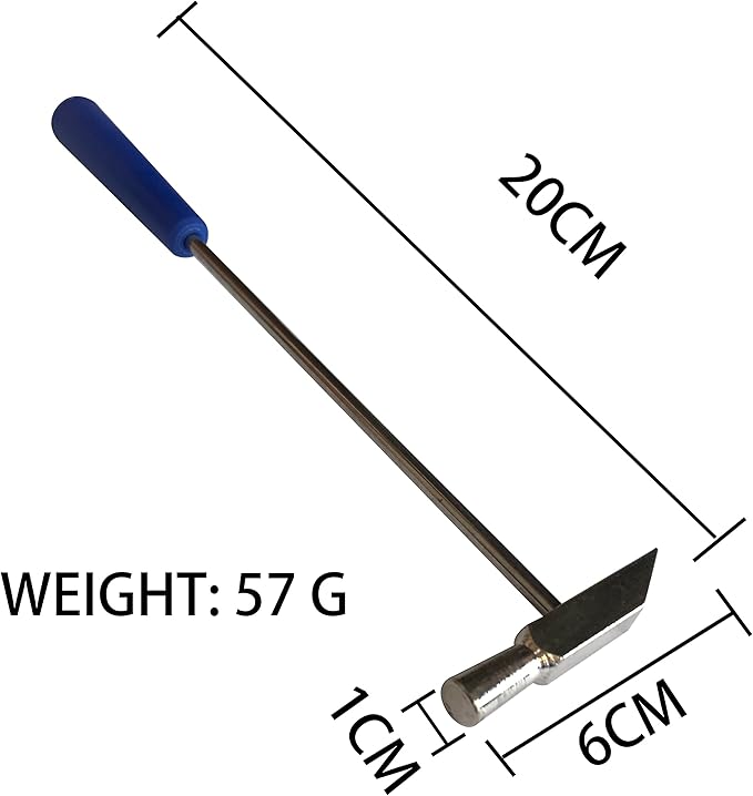 Dual Head Small Hammer, 8 Inches, Plastic Head and Metal Head, Black Plastic Grip, Double face Jewelry Mallet, Mini Hammer for Watch, Tuning, Woodworking, Toys, DIY, Leather, Instruments