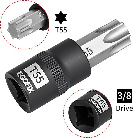 3/8 Inch Drive x T55 Torx Bit Socket