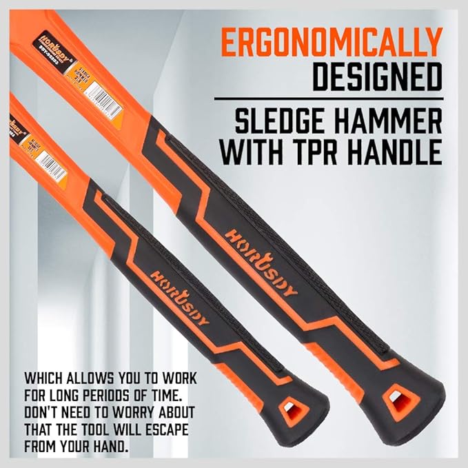 HORUSDY 5-Piece Hammer Set, 16oz and 32oz Ball Pein Hammers, 32oz Rubber Mallet, 3lb Sledge, 3lb Cross Peen Hammer