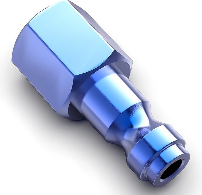 GASHER 20PCS 1/4-Inch NPT Female Blue Aluminum Industrial Air Plug, Pneumatic Plugs 300PSI