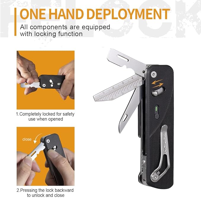 ROXON S505G Flex Shears-Modular Design Multitool with Fixed Big Scissor-Interchangeable Blade of BA01-BA17 & Changeable Implements of FT01-FT12（Black）