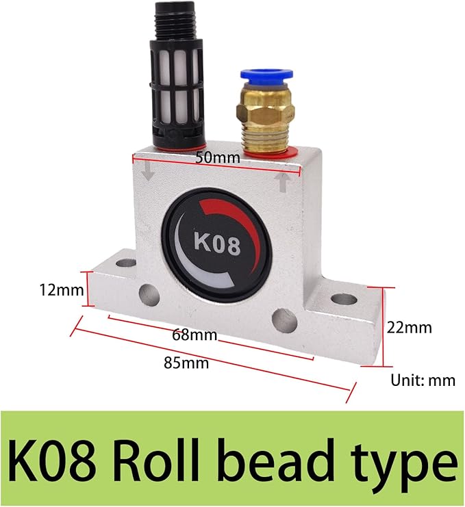 K8 1/4in Thread Pneumatic Vibrator Power Concrete Vibrator Ball Type Aluminum Alloy Air Turbine Oscillator