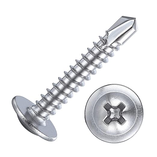 Wensilon竊?00pcs竊?8횞3/4?쓋or Sheet Metal Self-Tapping Screws 410 Stainless Steel Truss Head High-Strength Quick Tapping Screws