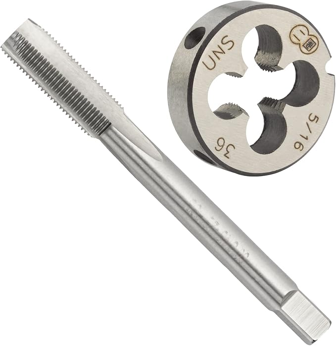 Aceteel 5/16"-36 UNS HSS Tap And Die Set, 5/16 x 36 UNS Machine Thread Tap And UNS Round Thread Die Right Hand