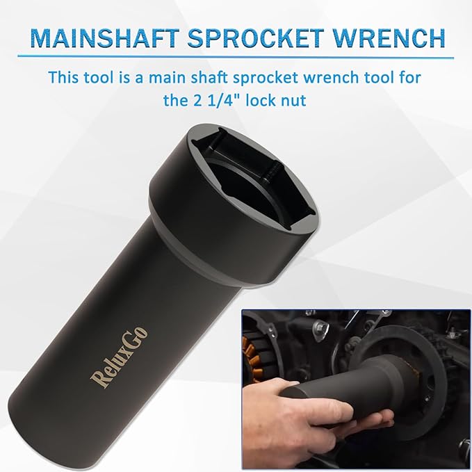 2-1/4" Mainshaft Sprocket Socket Tool with 1/2" Drive, Pulley Wrench Lock Nut Main Shaft Socket Tool for 1Harley Davidson Twin Cam, Dyna, Electra Glide, Heritage Softai, Harley Davidson Specialty Tool