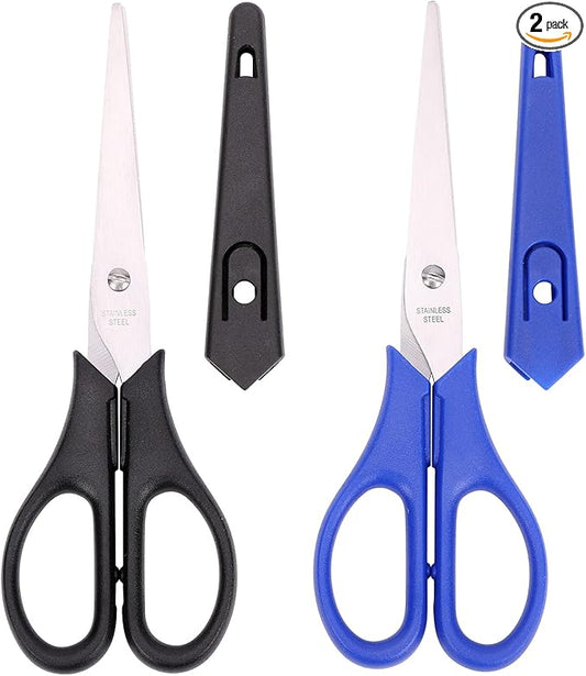 6.5in Multipurpose Scissors, Stainless Steel Sharp Shears for Office Home School Students Household General Use Craft Supplies - 2 Pack