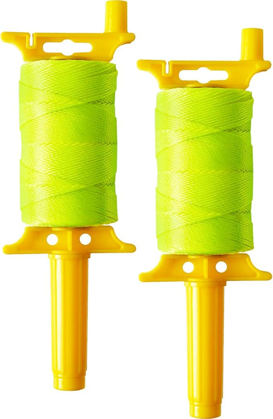 Reloadable Line Reel, Mason Line String Line,600 Ft Length Nylon Twine, Nylon String for Gardening Or Masonry Tools,Twine String for Gardening,Yellow,2Pack