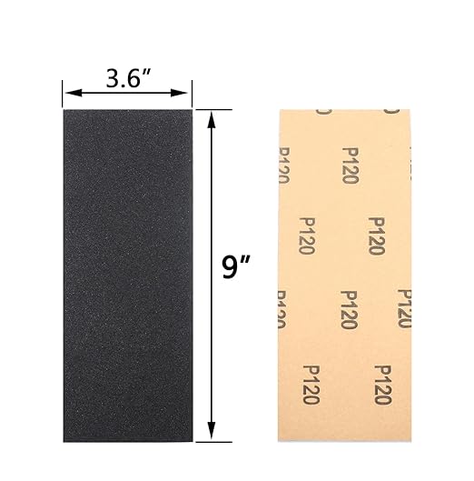 30Pcs 9 x 3.6 Inchs 120 Grit Wet and Dry Handmade Universal Sanding Sheets, Suitable for Woodworking Furniture/Automobiles/Metal/Lacquer Polishing Sandpaper