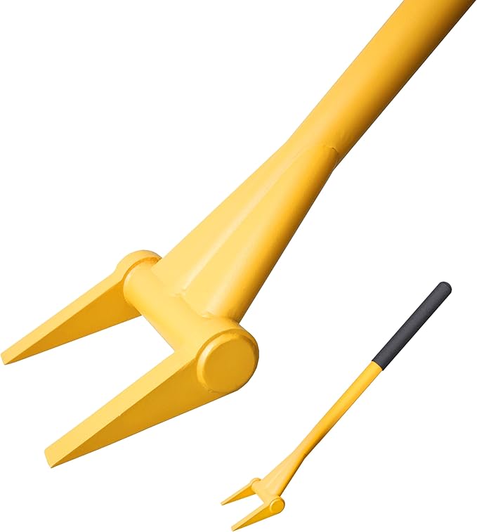 Upgrade ZOOKASEA Pallet Buster 28" with Handle, Heavy Duty Deck Board Removal Tool,Non-Slip Pry Bar Breaker for Flooring, Framing, Roofing and Construction, Yellow