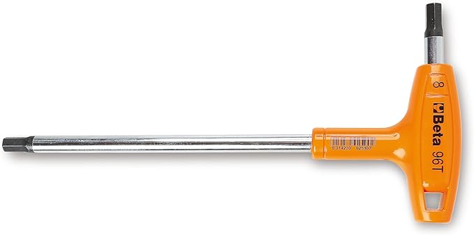 Beta 96T Metric T-Handle Hex Key Wrench Set of 6 (2-6mm) | High Torque Ergonomic Allen Wrench with Dual Hex Tips | Drop Prevention Hole | Industrial Strength | Made in Italy