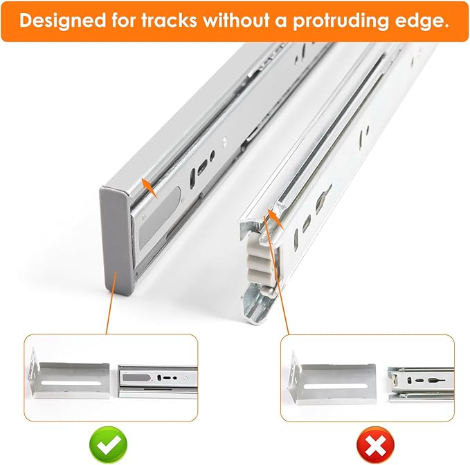 5 Pairs | Rear Mounting Brackets for Face Frame Cabinets - Compatible with HBL' 1.77 Inch (45mm) Width Drawer Slides, 0 to 3.5 Inch Adjustable.