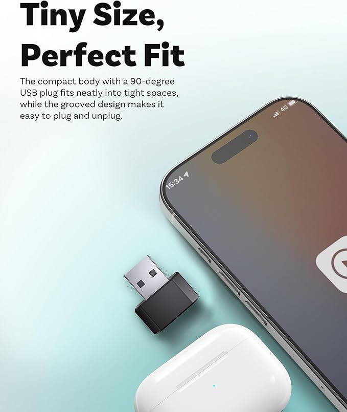 OTTOCAST Mini 3.0 Black 2-in-1 Wireless CarPlay & Android Auto Adapter ??Plug & Play for iPhone/Android, Dual-Phone Memory, Dual-Band WiFi (2.4/5GHz), Auto-Reconnect