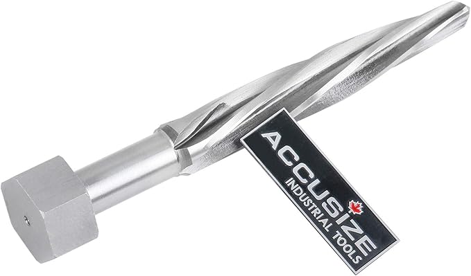 Accusize Industrial Tools H.S.S. Aligning Reamer - 11/16'' Diameter, 4-1/2'' Flute Length, 6-1/2'' OAL, Hex Shank, Spiral Flute, 0523-6025