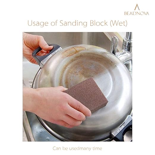 BEADNOVA Sanding Block Sandpaper Block Coarse/Medium/Fine/Superfine Assorted Dry Wet Sanding Sponge (Pack of 8, 4 Grit)