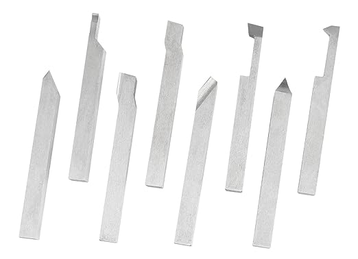 Accusize Industrial Tools 5/16'' 8 Pc H.S.S. Tool Bit Set, Pre-Ground for Turning and Facing Work, 2662-2002