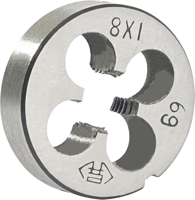 Aceteel M8 x 1 Metric Round Die, Machine Thread Die M8 X 1.0mm Right Hand