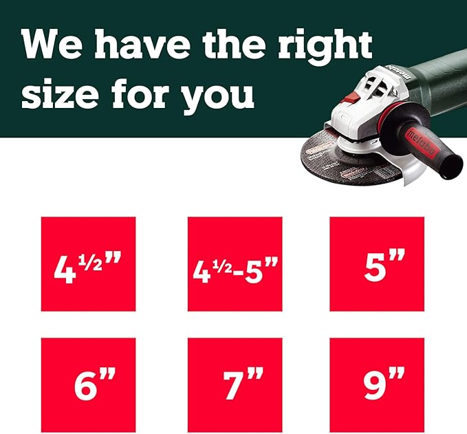 Metabo 4-1/2-5-Inch Angle Grinder, 11 Amp, 11,000 RPM, Non-Locking Paddle Switch, Made in Germany, WP 11-125 Quick, 603624420, Green