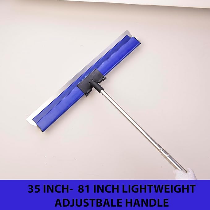 Drywall Tools Skimming Blade with Extension Handle - 12", 20" & 32" Blades with 2 Pack 0.3 mm Blades, Construction Tools End Caps, Wall-Board with Outer Box in Blue