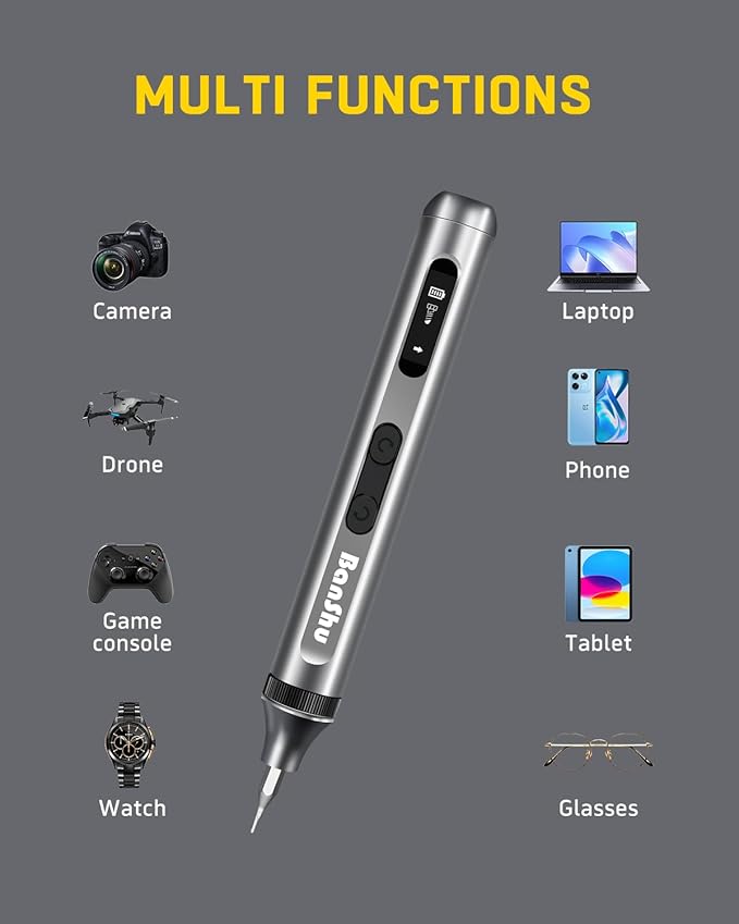 Banshu Mini Electric Screwdriver, 52 in 1 Precision Screwdriver Set with Case, LED Light, 48 Magnetic Bits, Portable Magnetic Repair Tool Kit for Glasses, Watch, Phone, Laptop, PC, Camera, Electronics