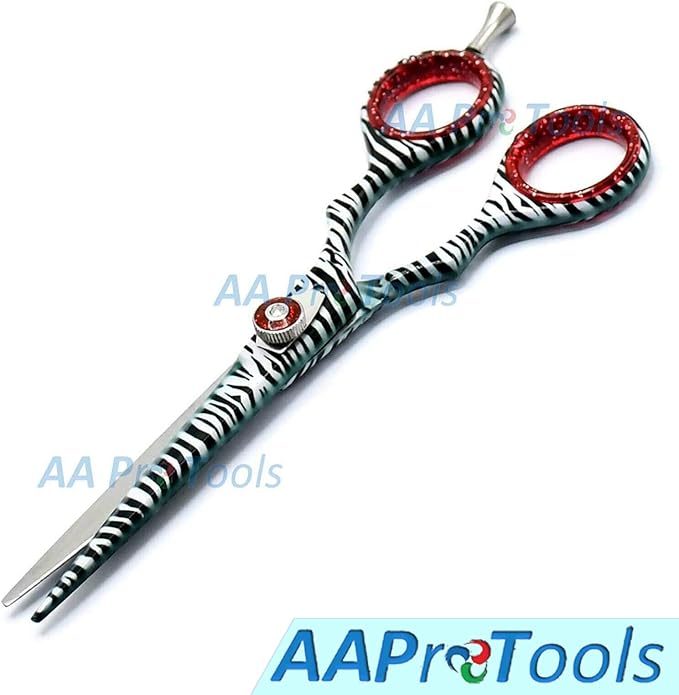 J2 Japanese Steel Professional Razor Edge White Zebra Hairdressing Barber Salon Scissors/Shears Set 5.5" & 4.5" BTS-217