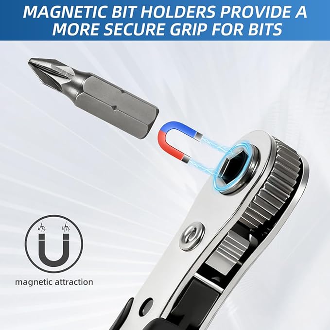 21-in-1 Right Angle Screwdrivers Set, 36-Tooth Mini Ratchet Screwdriver, 90째 Offset for Tight Spaces, Multi-head screwdriver Compact for DIY/Repairs, Gifts for Men