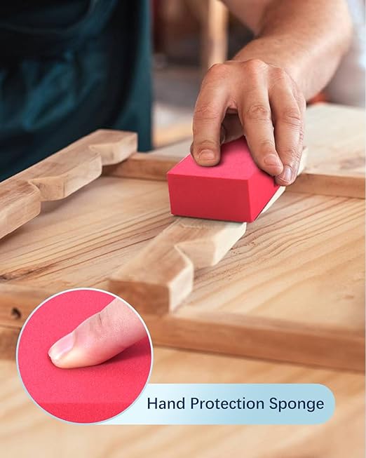 4 Pack Diamond Hand Polishing Pads, Sanding Blocks Polishing, Sanding Pads Assortment, Sandpaper with High-Density Sponge, for Wood Tile Glass Stone Grinding (60#,100#,200#,400#)